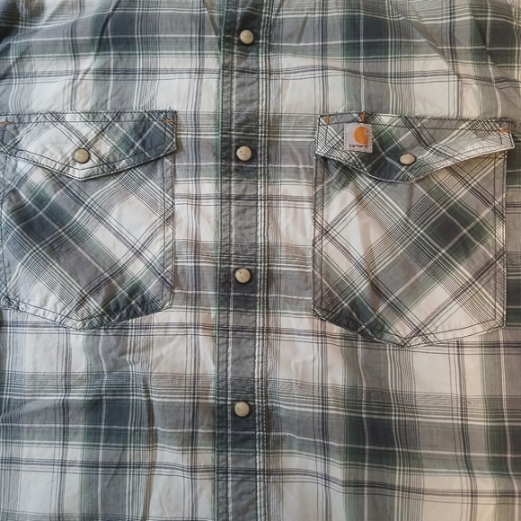 Carhartt Pearl Snap Relaxed Fit Button Down Shirt Men's Size Medium - Picture 3 of 5